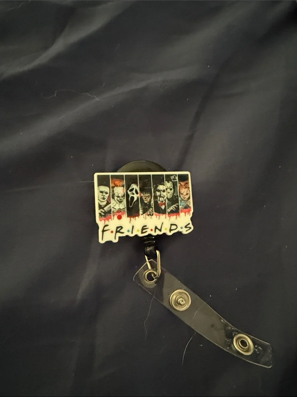 Horror Characters 'Friends' Badge Reel - Black